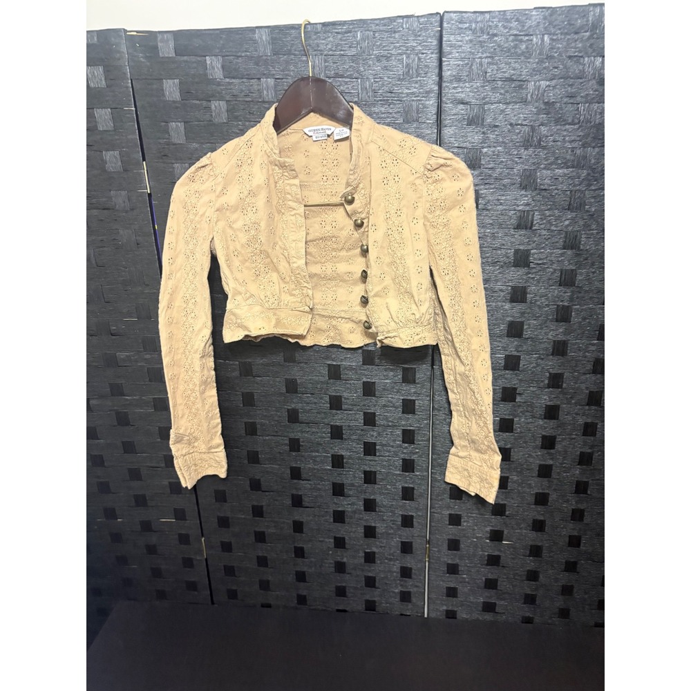 Guess jeans cropped bolero-style stretch top size s/p beige
